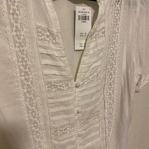 NWT Abercrombie White Shirt with Lace Details
